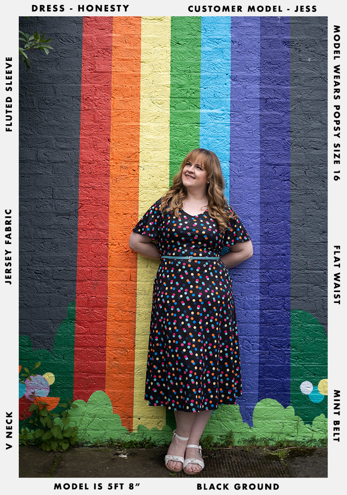 Honesty Multicoloured Spot Print Midi Dress