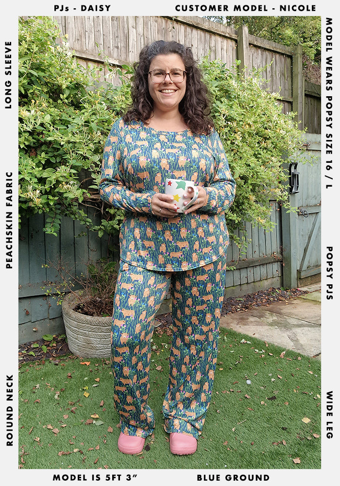 Daisy Highland Cow Print Pyjama Set