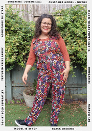 Jordan Multicoloured Ditsy Floral Print Dungaree
