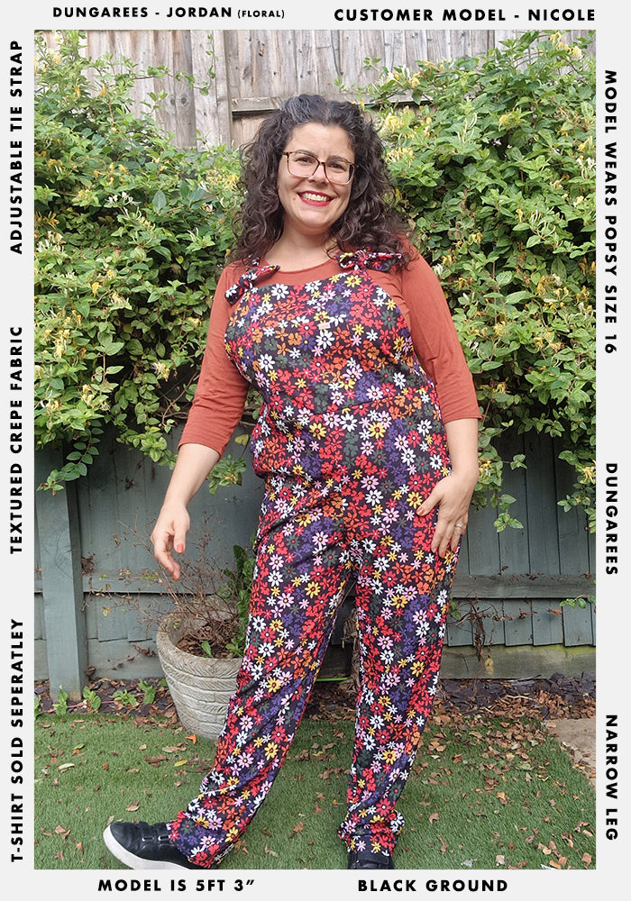 Jordan Multicoloured Ditsy Floral Print Dungaree