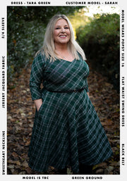 Tara Green Tartan Swing Dress
