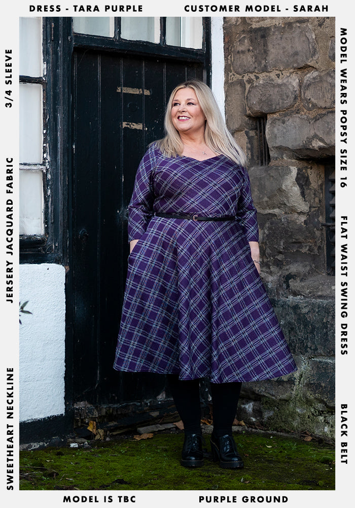 Tara Purple Tartan Swing Dress