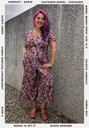 Karin Light Weight Ditsy Floral Print Culotte Leg Jumpsuit
