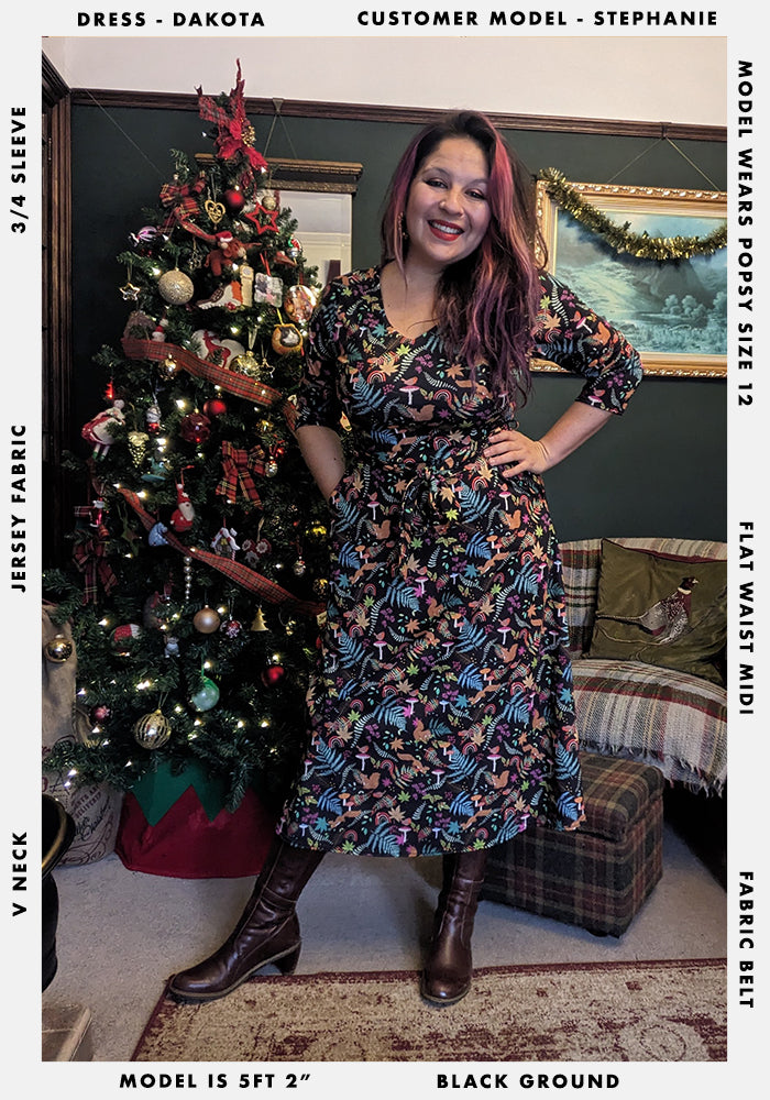 Dakota Woodland Rainbow Print Midi Dress