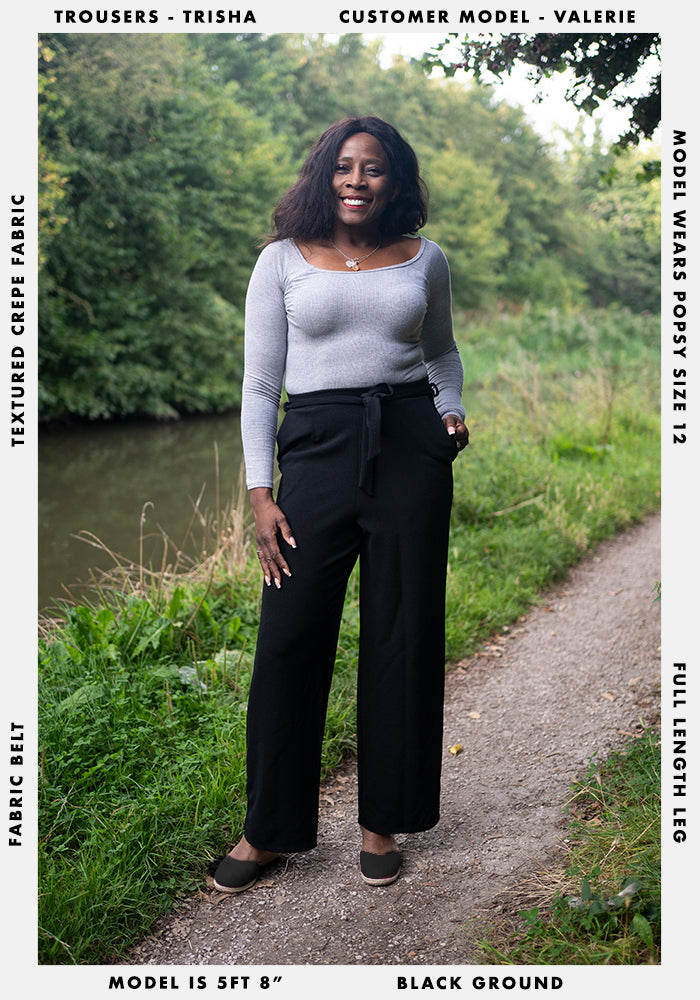 Tenth angle of Trisha Black Popsy Trousers