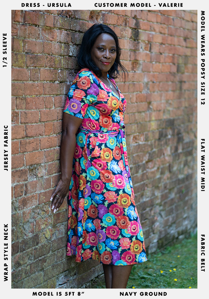 Ursula Flower Print Midi Dress