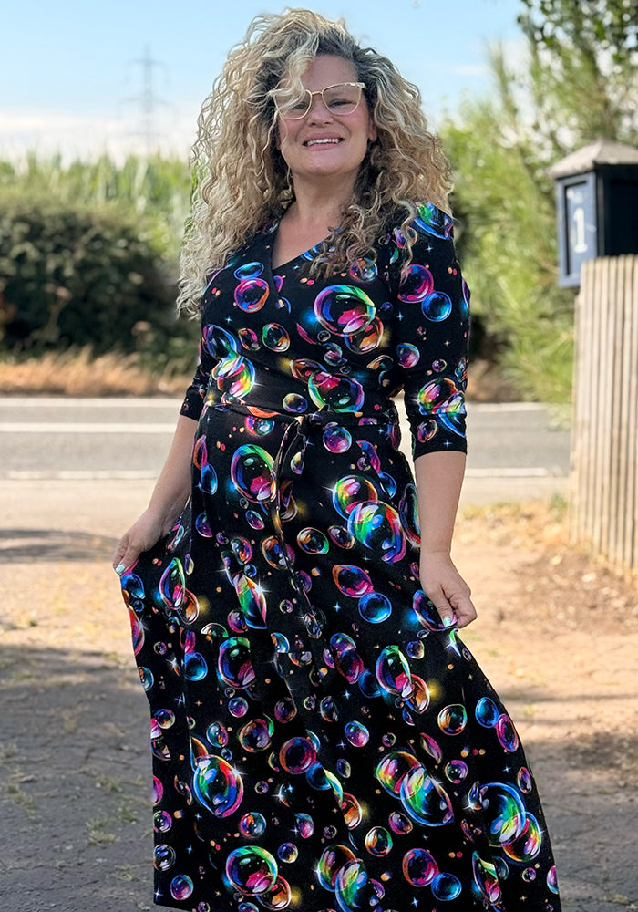 Daye Bubbles Print Cotton Midaxi Dress