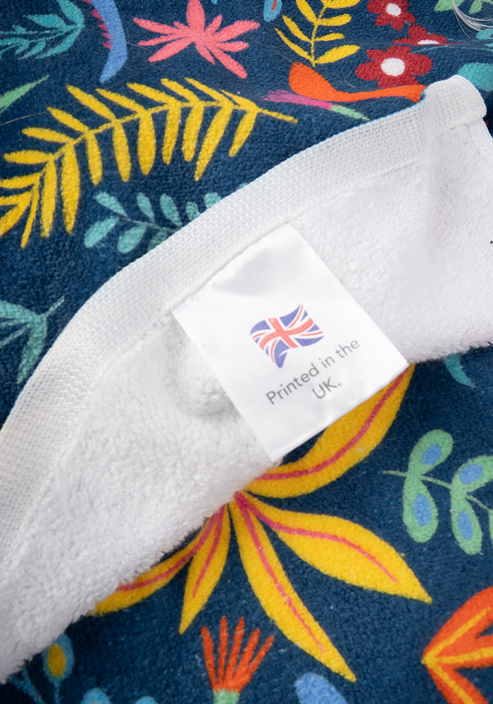 Seventh angle of Large Dinosaur Blue Print Towel