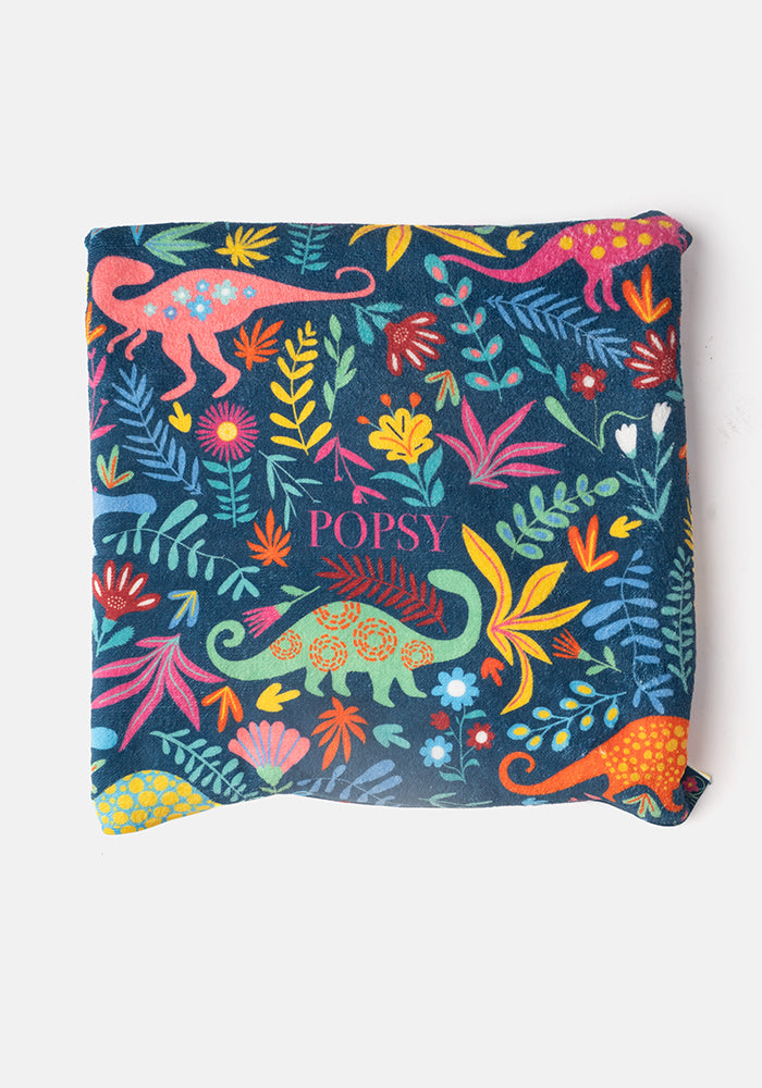 Tenth angle of Large Dinosaur Blue Print Towel