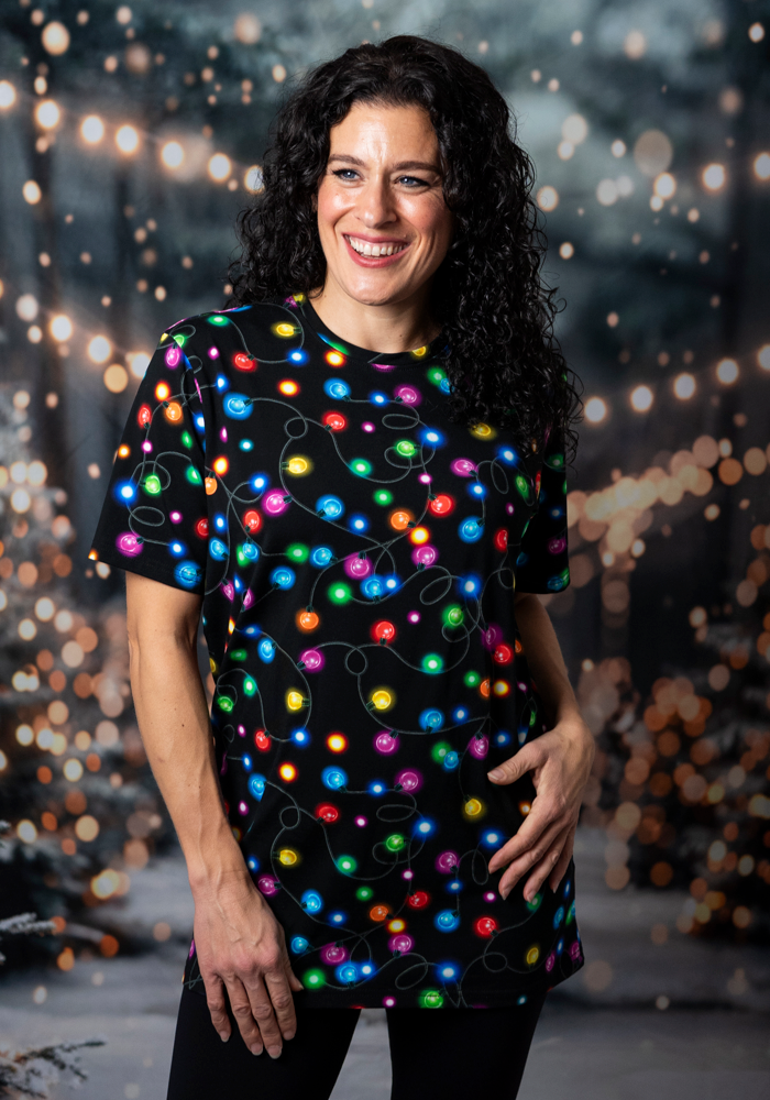 Fairy Lights Print Adults Cotton T-Shirt - Luzia
