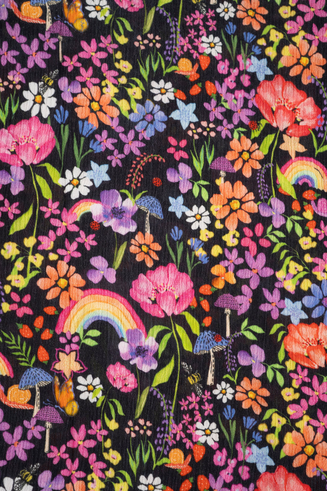 Second angle of Every Garden Rainbow Print Woven Tiered Hem Dress