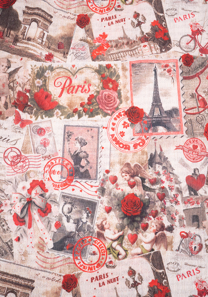 Second angle of Dahlia Paris Print Midi Dress, dahlia Paris Print Midi Dress A dress that tells a story.