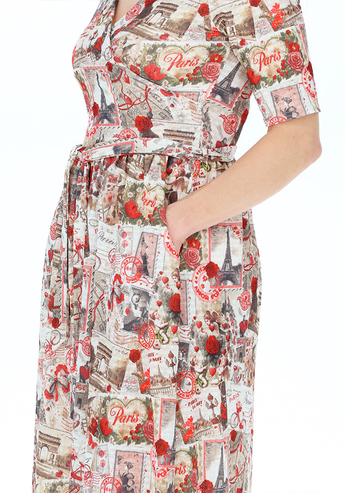 Fifth angle of Dahlia Paris Print Midi Dress, dahlia Paris Print Midi Dress A dress that tells a story.