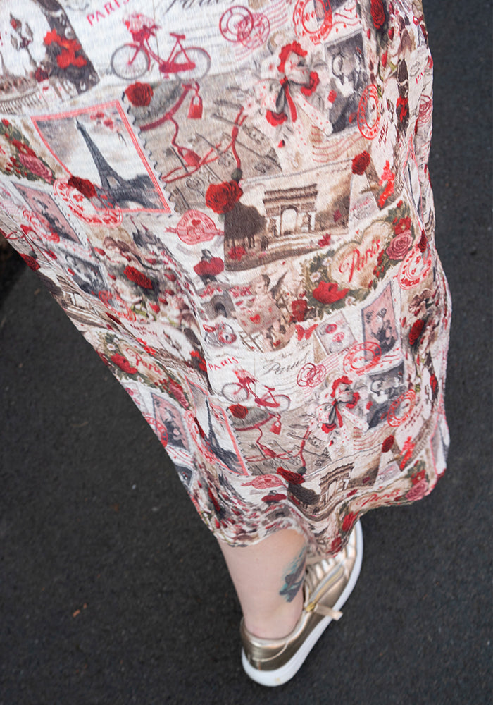 Seventh angle of Dahlia Paris Print Midi Dress, dahlia Paris Print Midi Dress A dress that tells a story.