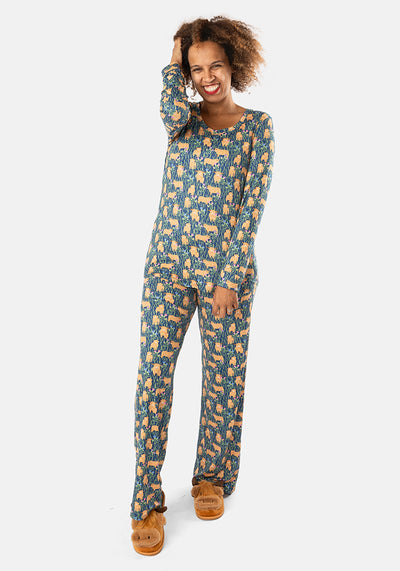 Daisy Highland Cow Print Pyjama Set