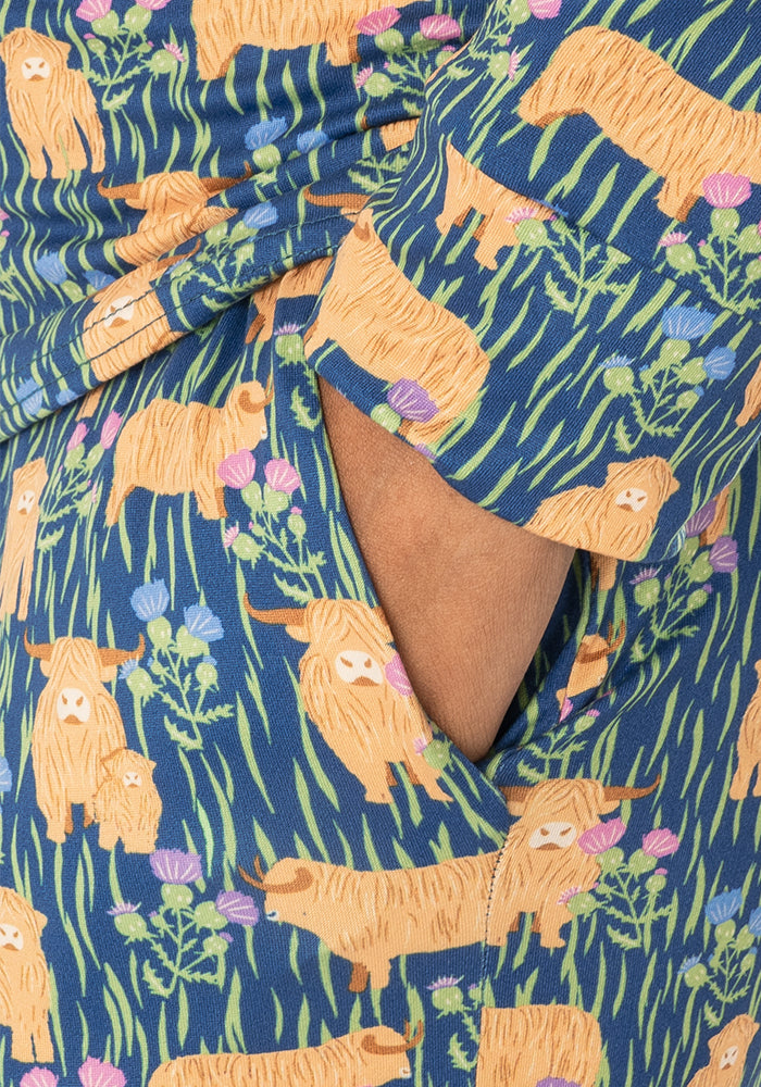 Daisy Highland Cow Print Pyjama Set