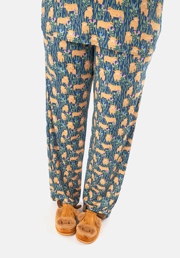Daisy Highland Cow Print Pyjama Set