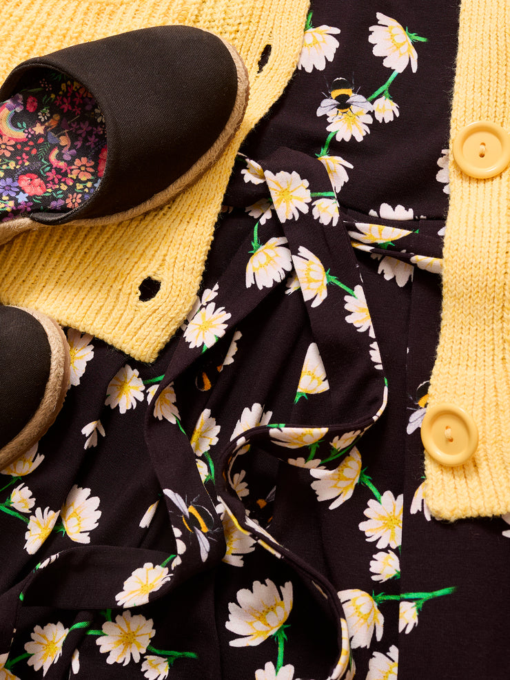 Albie Daisy & Bee Print Cotton Culotte Leg Jumpsuit