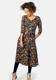 Dakota Woodland Rainbow Print Midi Dress