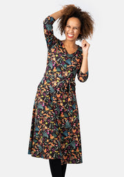 Dakota Woodland Rainbow Print Midi Dress