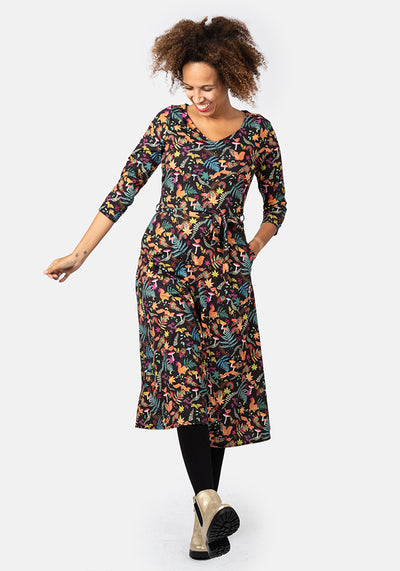 Dakota Woodland Rainbow Print Midi Dress