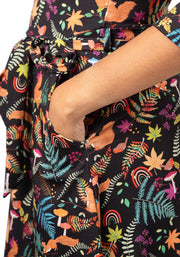 Dakota Woodland Rainbow Print Midi Dress