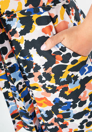 Daley Layered Animal Print Cotton Playsuit