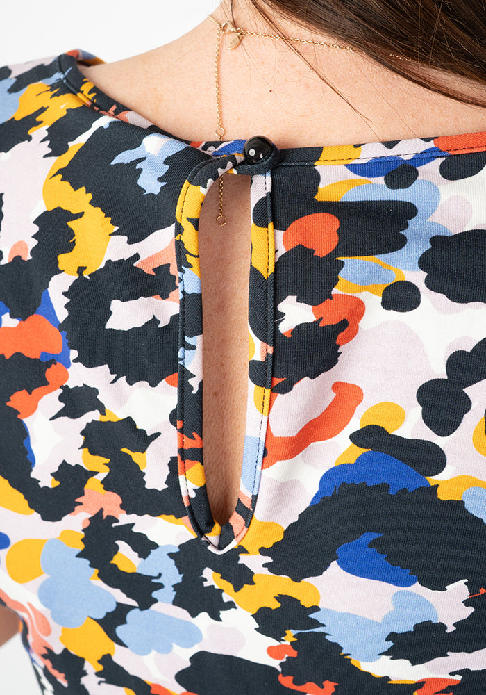 Daley Layered Animal Print Cotton Playsuit