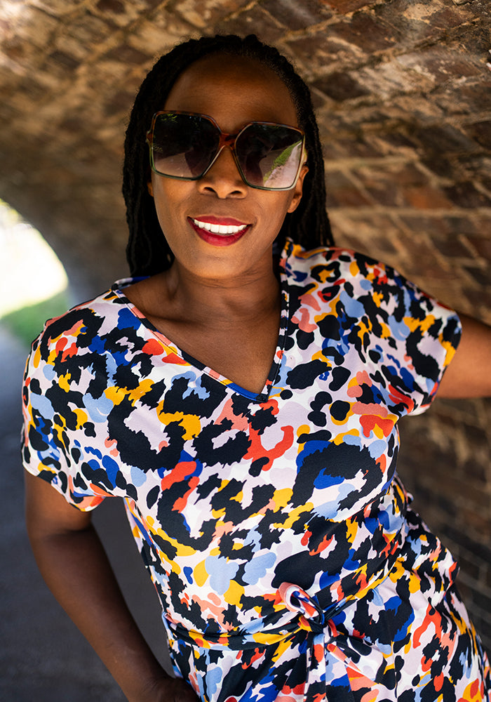 Daley Layered Animal Print Cotton Playsuit