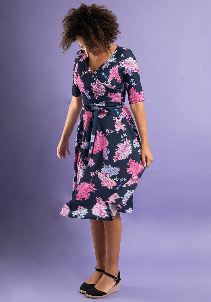 Darcy Floral & Dragonflies Print Swing Dress