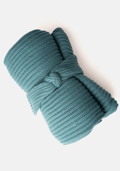 Dark Teal Knitted Popsy Blanket
