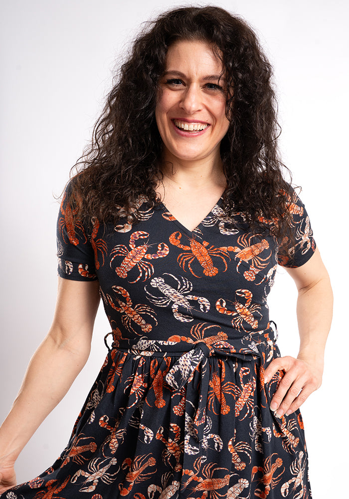 Sixth angle of Daria Lobster Print Cotton Dress