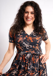 Daria Lobster Print Cotton Dress
