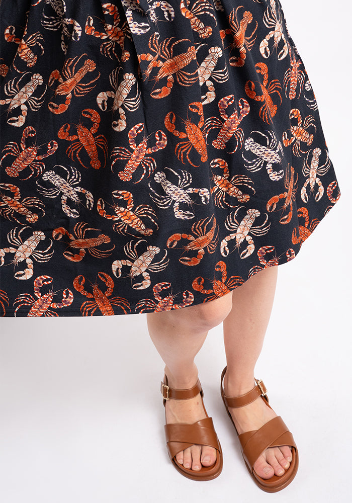 Seventh angle of Daria Lobster Print Cotton Dress