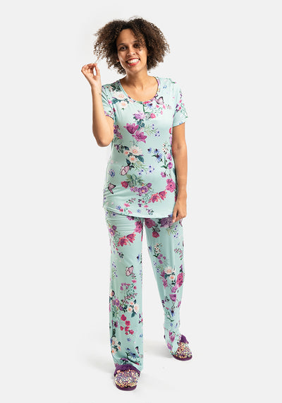 Darlene Floral Butterflies Print Pyjama Set