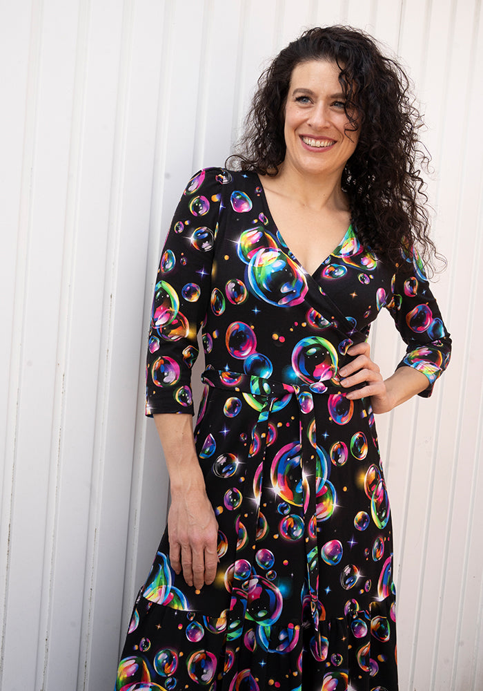Daye Bubbles Print Cotton Midaxi Dress