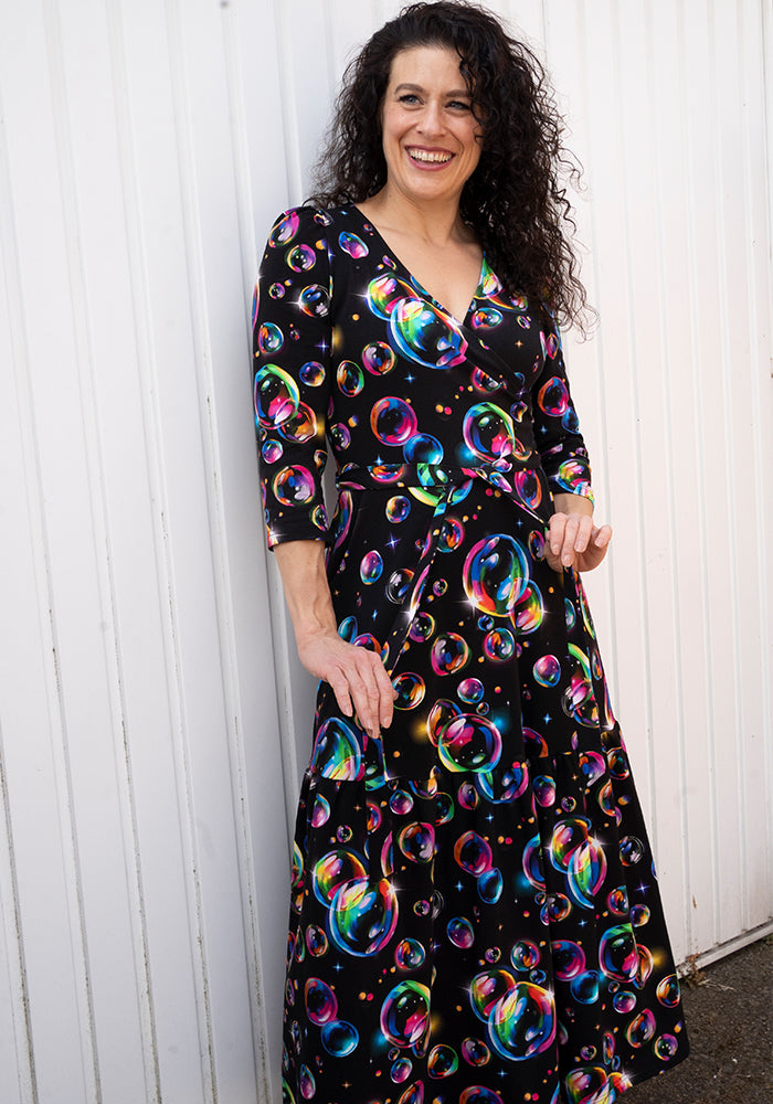 Daye Bubbles Print Cotton Midaxi Dress