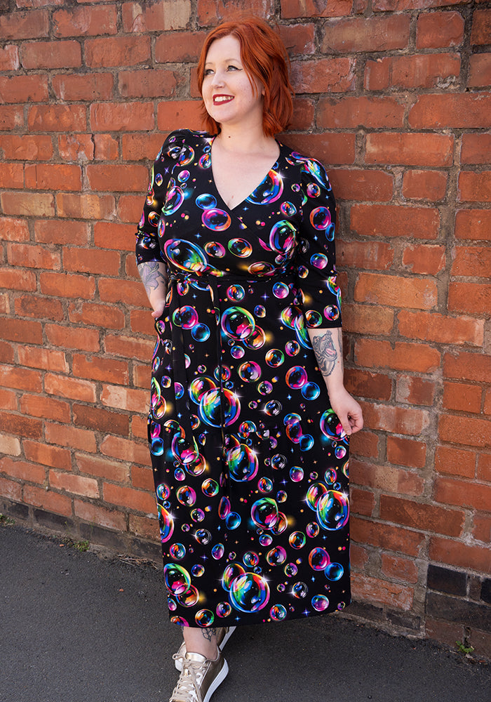 Daye Bubbles Print Cotton Midaxi Dress