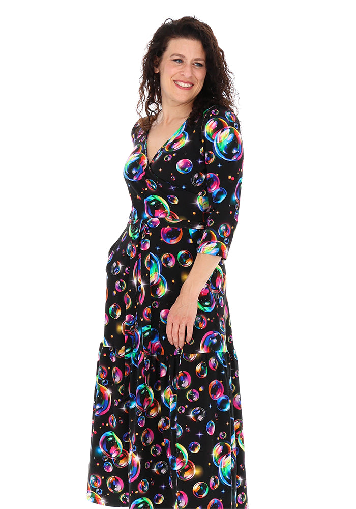 Daye Bubbles Print Cotton Midaxi Dress