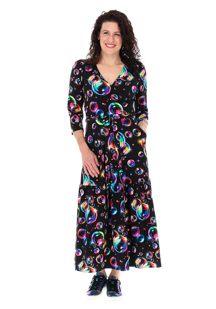 Daye Bubbles Print Cotton Midaxi Dress