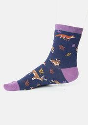 3 Pack Hedgehog, Deer & Stripe Knit Socks