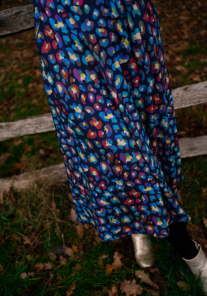 Della Animal Textured Print Midi Dress