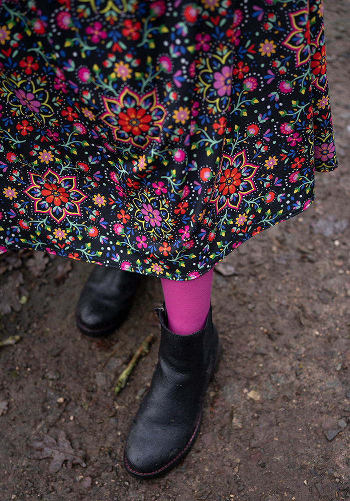 Third angle of Dempsey Bright Floral Print Tiered Hem Midaxi Dress