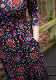 Dempsey Bright Floral Print Tiered Hem Midaxi Dress