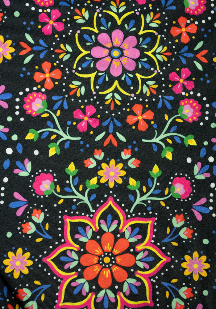 Second angle of Dempsey Bright Floral Print Tiered Hem Midaxi Dress