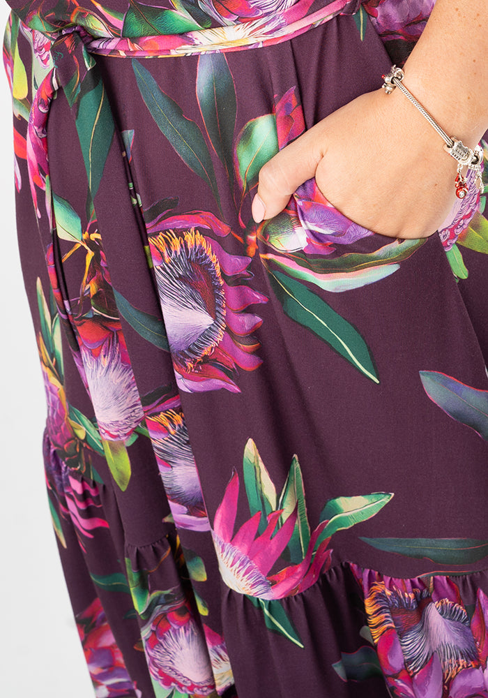 Tenth angle of Denali Large Scale Floral Print Midaxi Dress