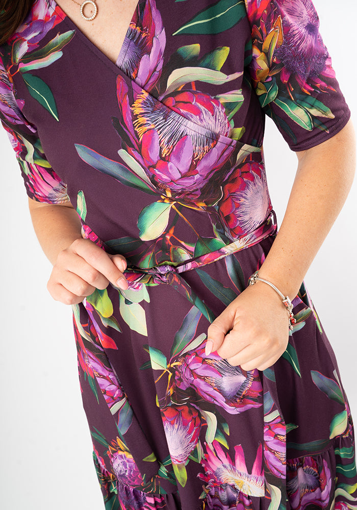 Sixth angle of Denali Large Scale Floral Print Midaxi Dress