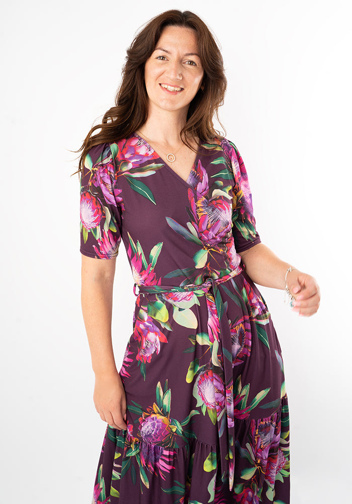 Ninth angle of Denali Large Scale Floral Print Midaxi Dress