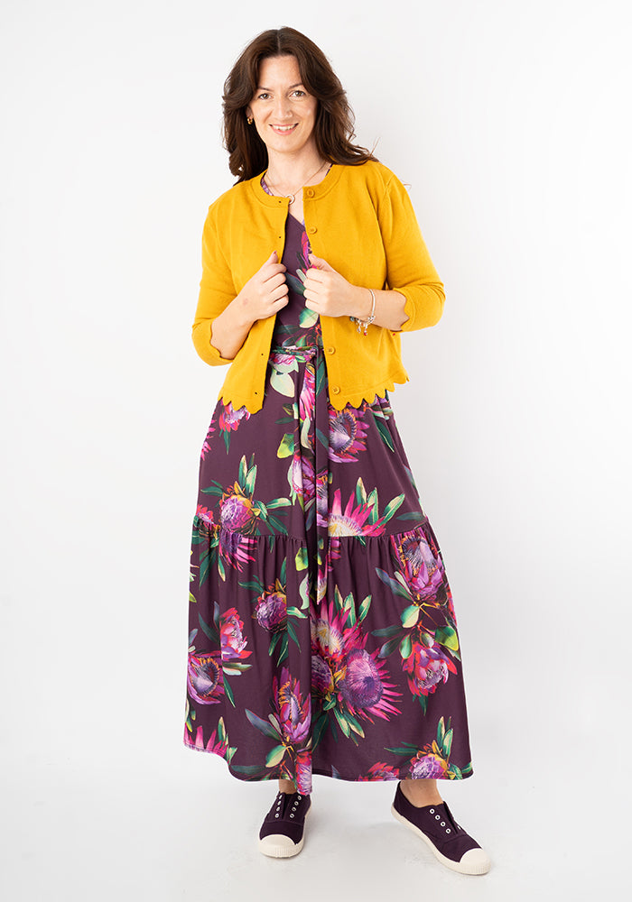 Seventh angle of Denali Large Scale Floral Print Midaxi Dress