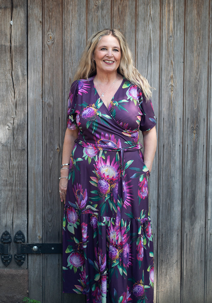 Fifth angle of Denali Large Scale Floral Print Midaxi Dress